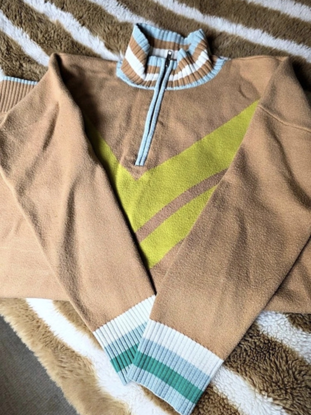 Maeve By Anthropologie. Abstract Zip-Neck Mini Dress - Picture 4 of 5